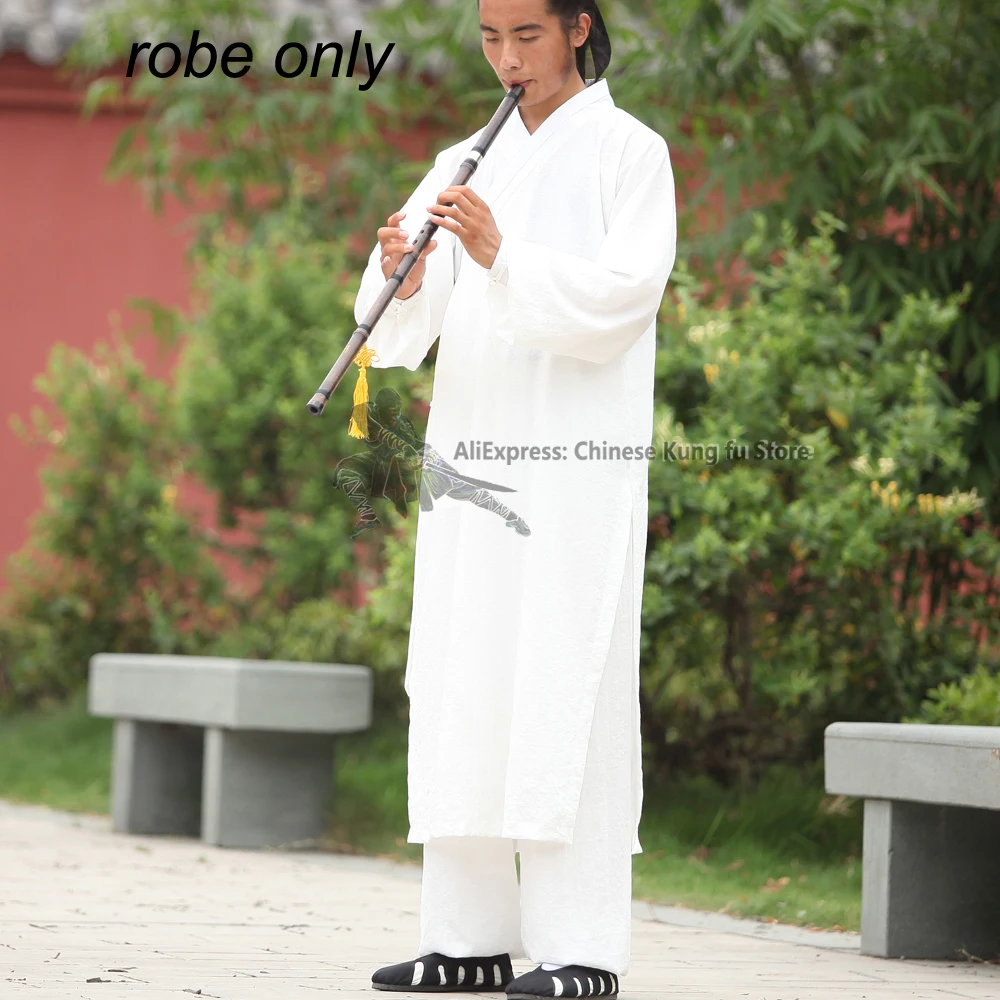 25 Colors Linen Wudang Taoist Shaolin Monk Long Robe Wushu Kung fu Tai chi Uniforms Martial arts Wing Chun Suit 4 Styles