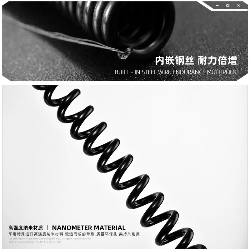 35-100cm Long Tactical Retractable Spring Elastic Rope Outdoor Survival Tool Anti-lost Keychain Lanyards Men's Hip Hop Jewelry