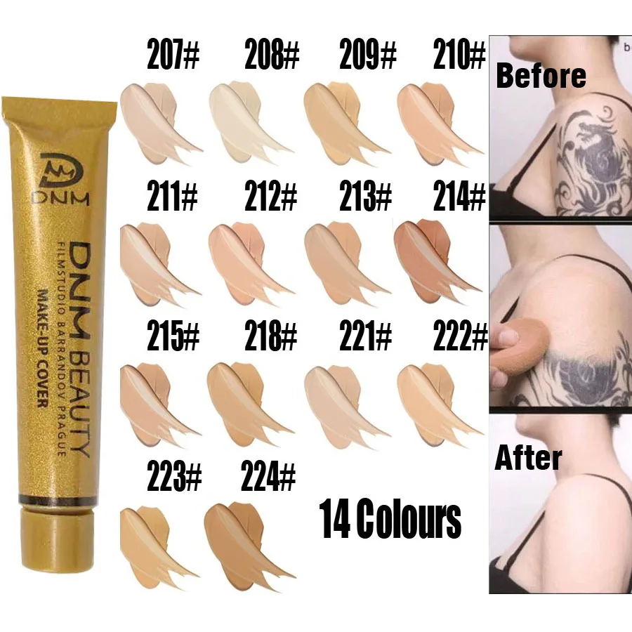 14 Color Concealer Liquid Foundation Cream Cover Tattoo Acne Scars Concealer Moisturizing Natural Brighten Makeup Tools