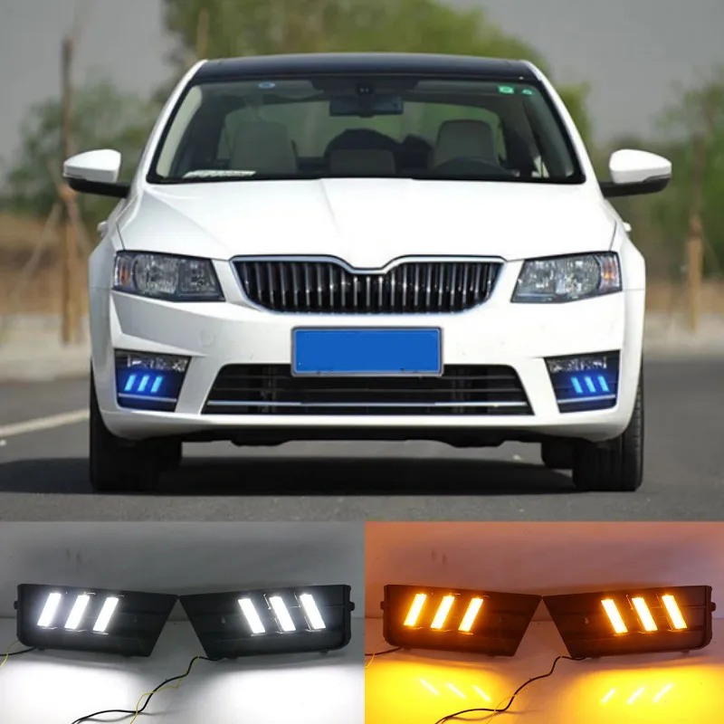 

LED Daytime Running Light For Skoda Octavia 2017 Car Accessories Waterproof 12V DRL Fog Lamp Decoration