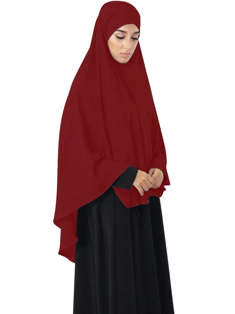 Moslim Vrouwen Lange Hijab Khimar Ramadan Islamitische Gebed Kledingstuk Hoofddoek Overhead Nikab Nikab Boerka Caftan Sjaals Wrap Sjaal Gewaad