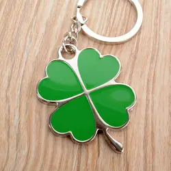 Four-leaf Clover Lucky Fortune Keychain Hot Sale Creative Green Color Key Chain Ring Pendant Bag Accessories Girls Keyring Gifts