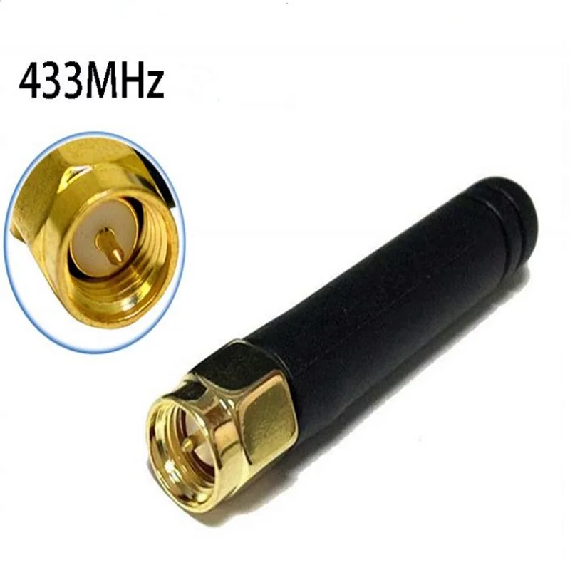 10 PCS 433MHZ rubber 2dbi gains 433 mhz antenna with SMA male plug straight connector