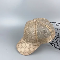 Spring Summer Hat New Embroidered Lace Women Hat Breathable Leisure Travel Girl Organza Sun Hat Baseball Cap Golden