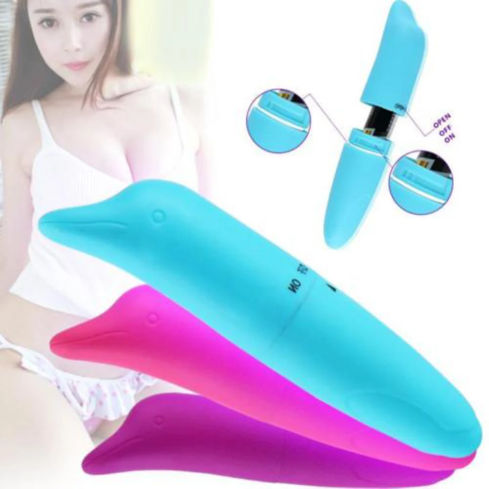 ABS Mini Cute Dolphin Adult Women G-Spot Massager Masturbation Vibrator Sex Toys for woman Hot Strong single speed vibrations