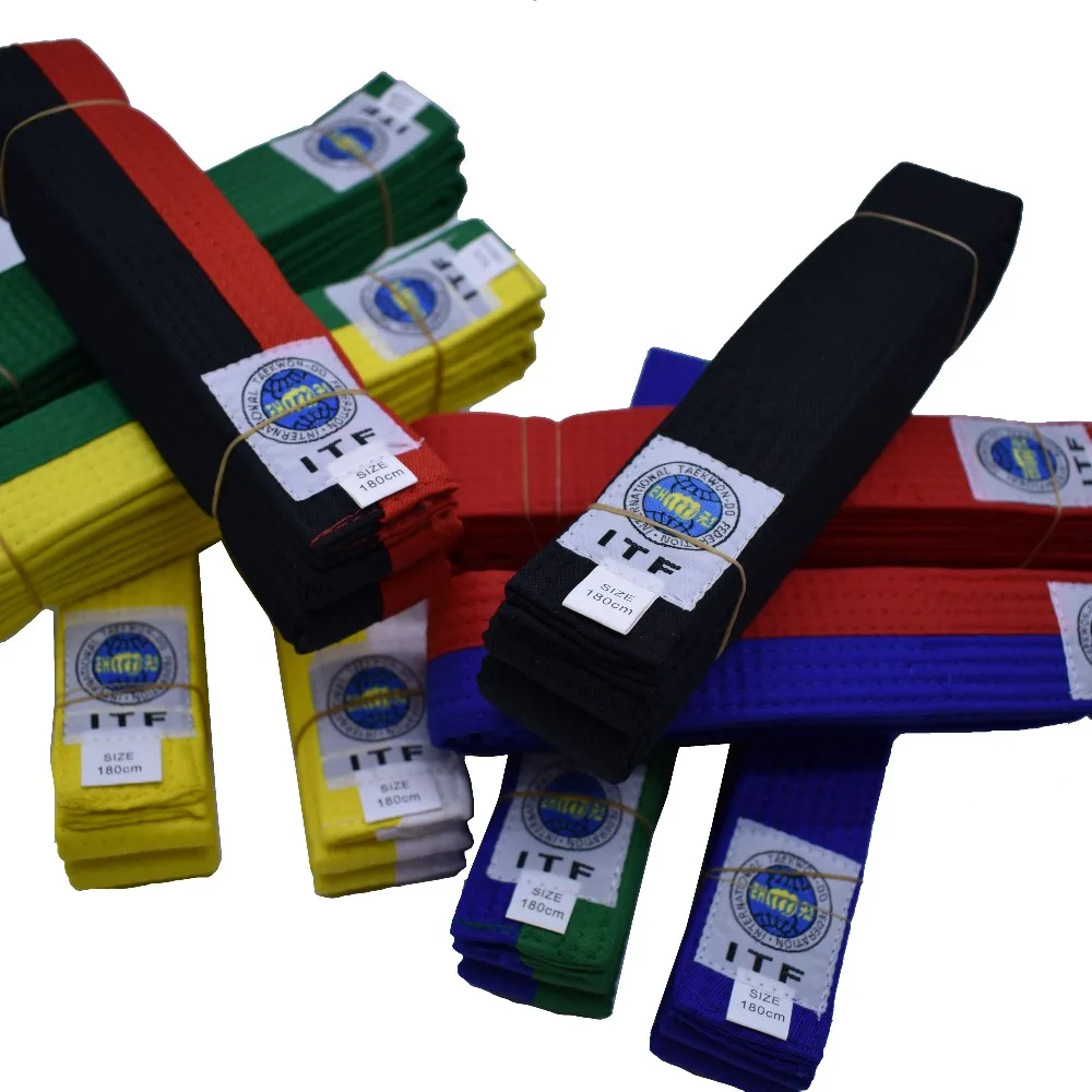 Hot Sale high quality Taekwondo belts ITF belts Approve Martial Arts Kimono Judo Uniform high level Pure cotton for trainer