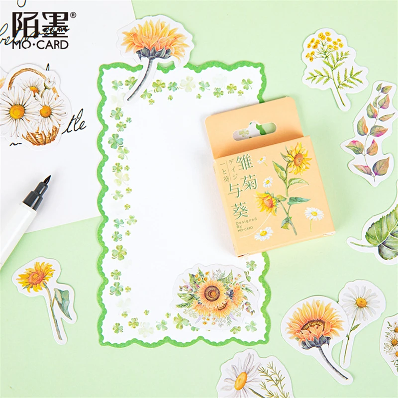 46Pcs/lot Vintage Flower Series Stickers Scrapbooking Daily Planner Kawaii Sticker DIY Notebook Stationery School Supplies