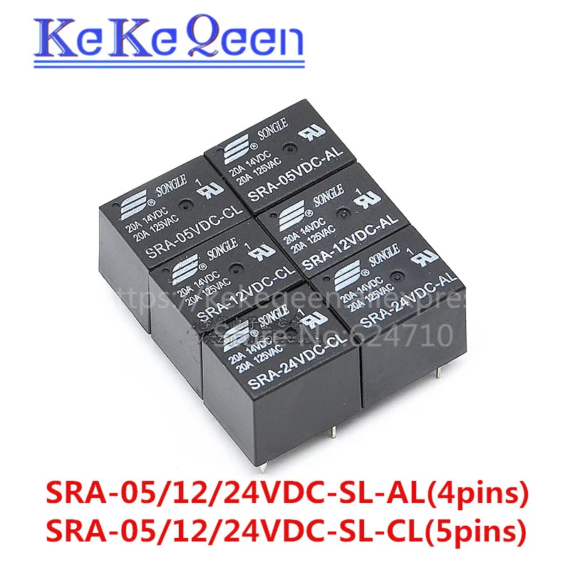 

100PCS/Lot Power Relays SRA-05VDC-AL SRA-12VDC-AL SRA-24VDC-AL SRA-05VDC-CL SRA-12VDC-CL SRA-24VDC-CL 5V 12V 24V 20A T74 4/5PIN