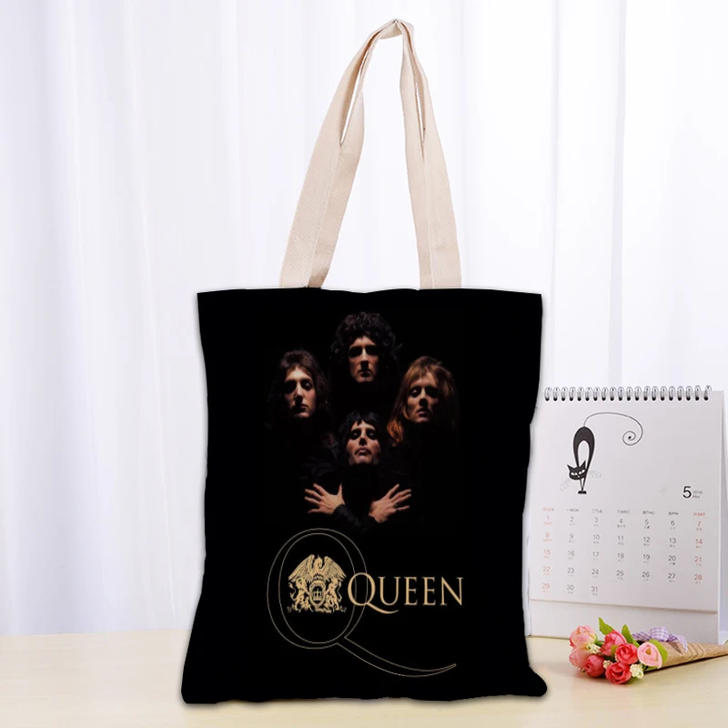 Custom Queen Tote Bag Foldable Shopping Bag Reusable Eco Large Unisex Canvas Fabric Shoulder Bags Tote Grocery Cloth Pouch