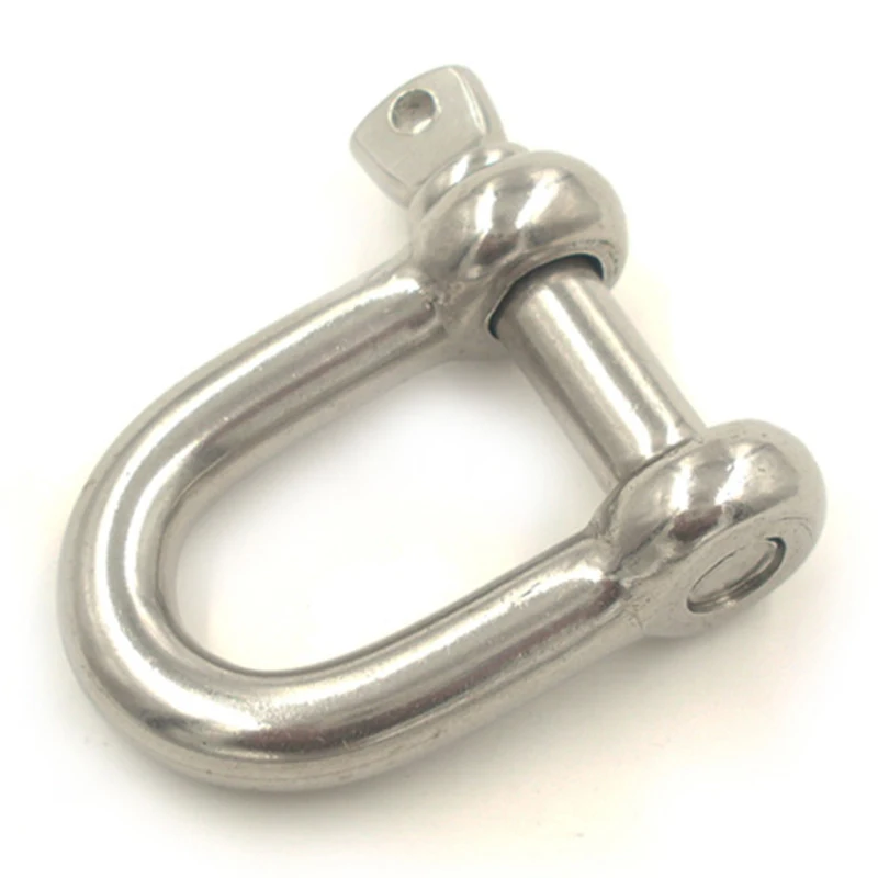 1PC 304 stainless steel D type shackle U type steel buckle chain buckle marine rigging lifting hook buckle M4-M20