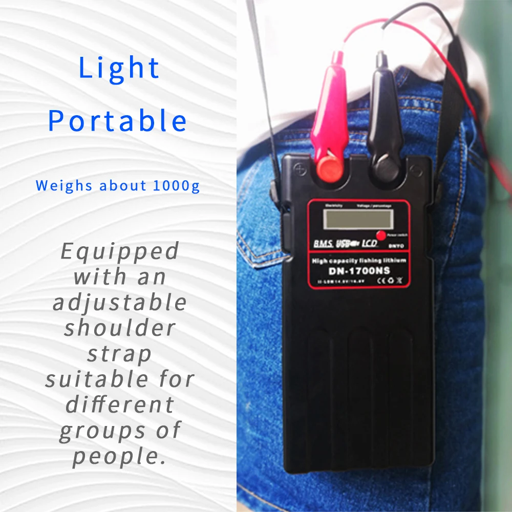 12V Lithium Battery Large Capacity for Deep Sea Electric Fishing Reels Boat Power with Bag Straps and 1A Charger