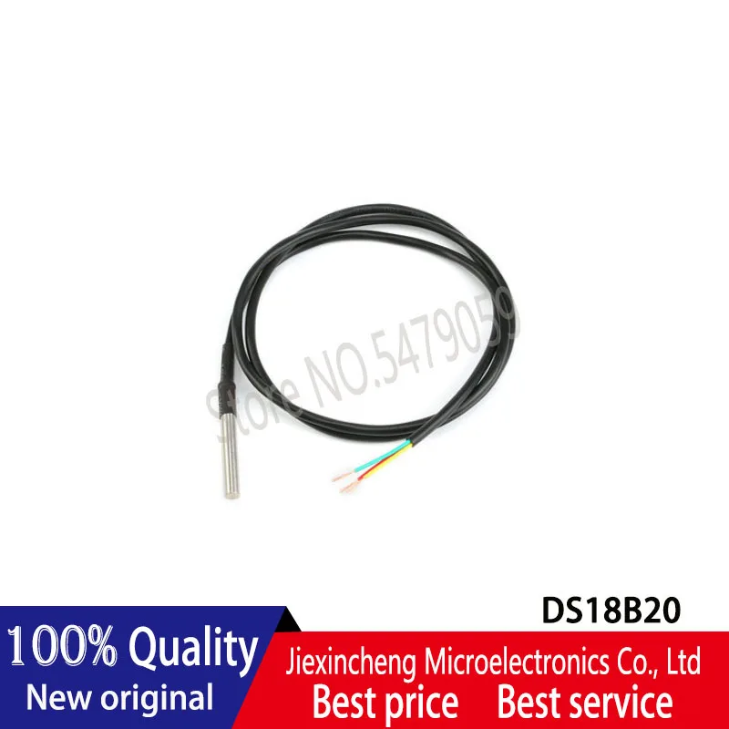 

DS18B20 Stainless Steel Package Waterproof Temperature Probe Temperature Sensor 18B20 1M