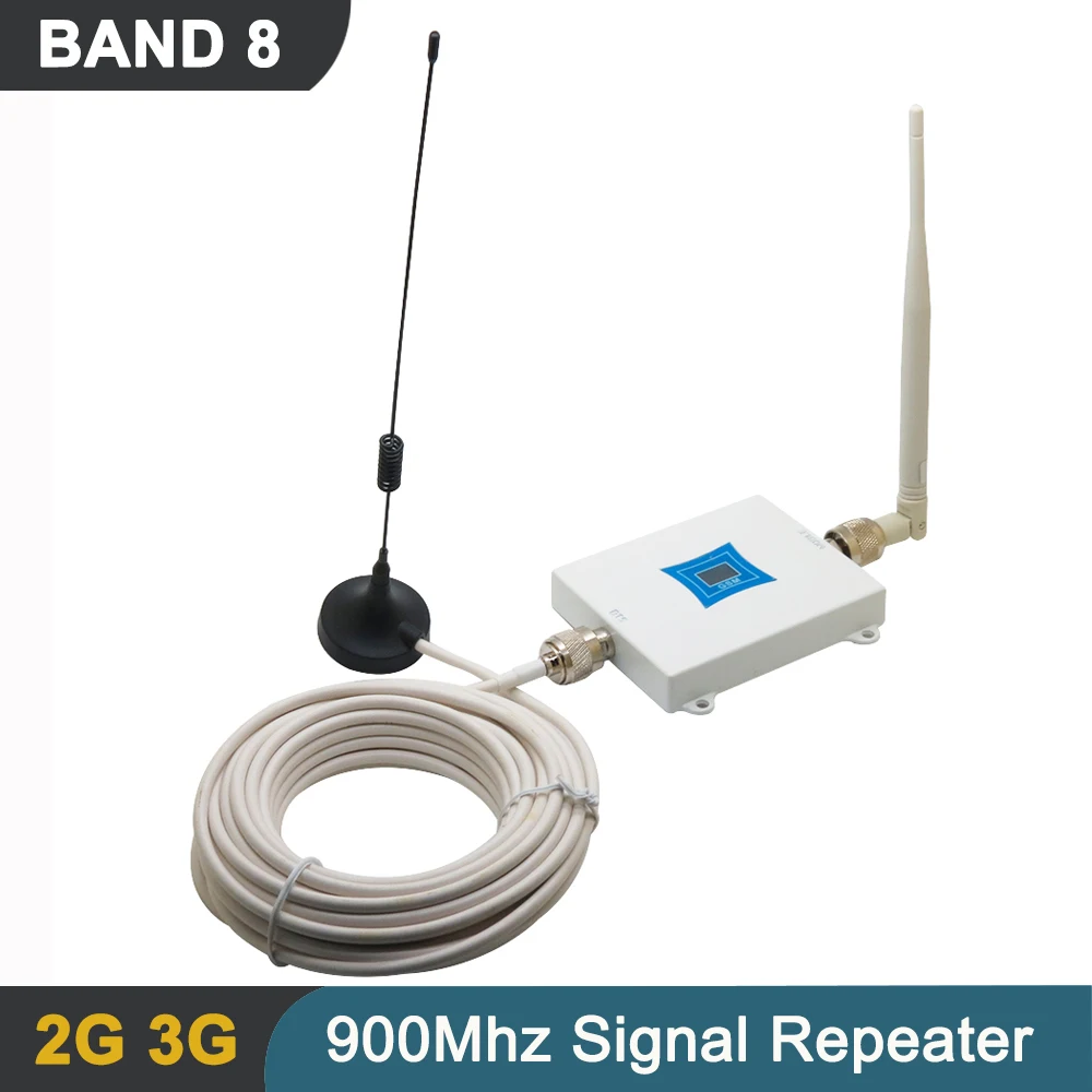 900Mhz Cell Phone Signal Repeater Set Band8 2G 3G GSM Mobile Phone Cellular Signal Range Extender Booster Amplifier with Antenna