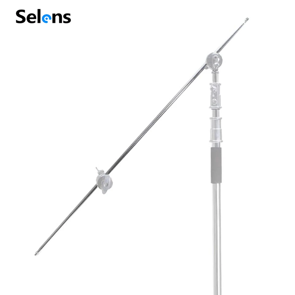 Selens 128cm Heavy Duty Stainless Steel Video Stand Grip Arm Crossbar For C-Light Stand