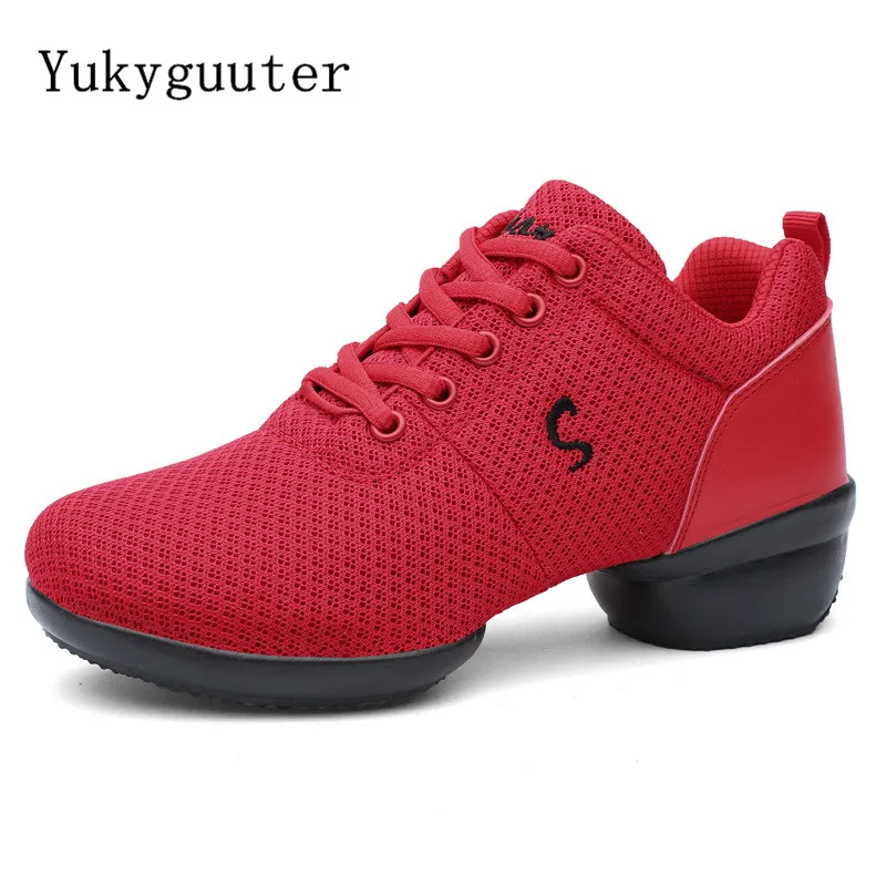 Woman Dance Shoes Sneakers Girls Sports Soft Outsole Breathable Mesh Practice Shoes Modern Jazz Lightweight Comfortable