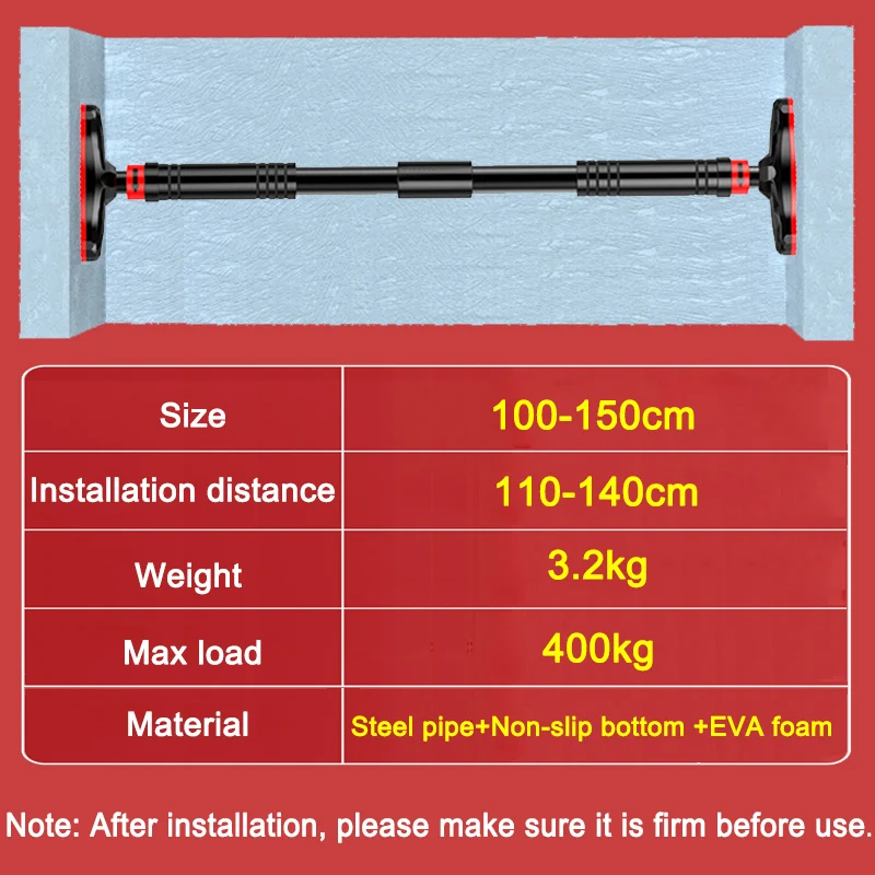 100-150cm Hanging Hammock Pull Up Horizontal Bar EQUIP Home Wall Door Exercise Sport Workout Fitness Ring Equipment