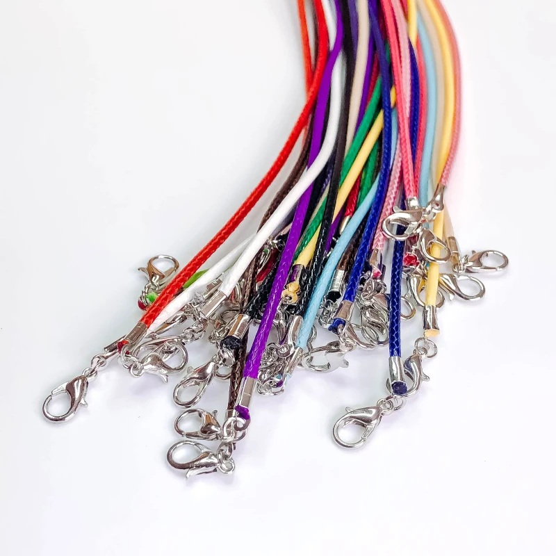 Zeroup pingente de cordão de couro, artesanal, ajustável, preto, com fecho de lagosta, colar com joias, busca 20 designs