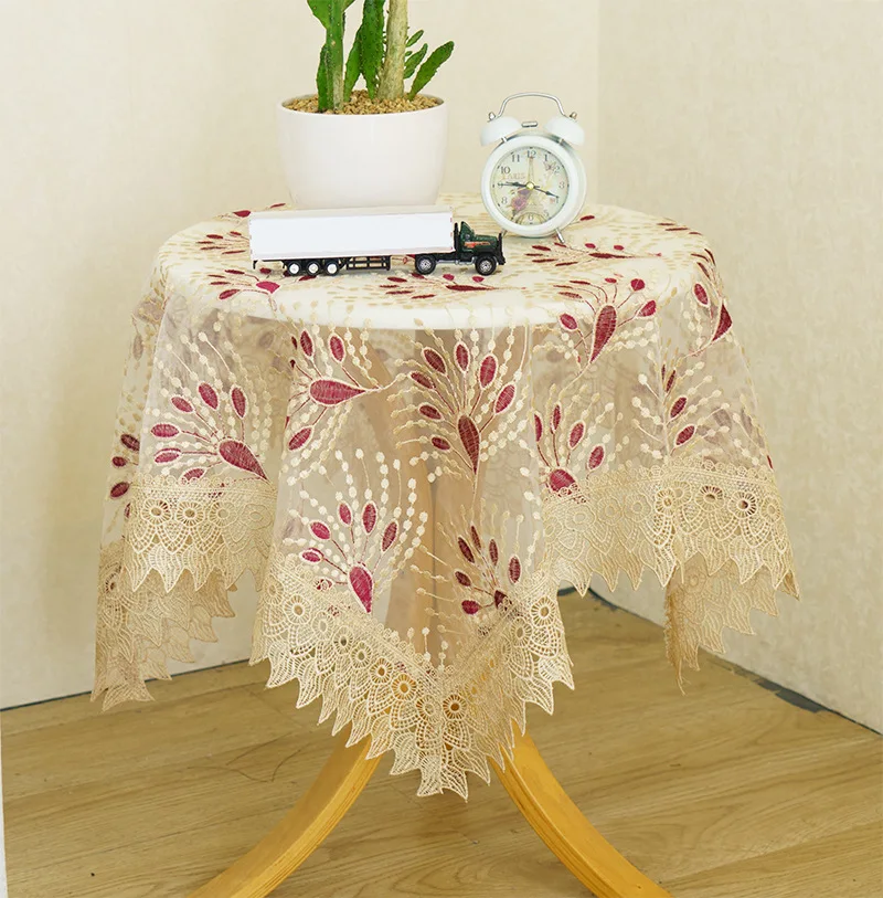 new style of organza organdy computer embroidery  three dimensional  multi-functional tablecloth table cover with small size