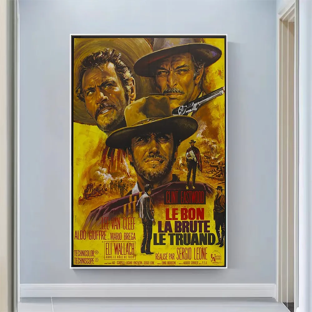 

V2119 The Good, the Bad, and the Ugly (2)Vintage Classic Movie Wall Silk Cloth HD Poster Art Home Decoration Gift