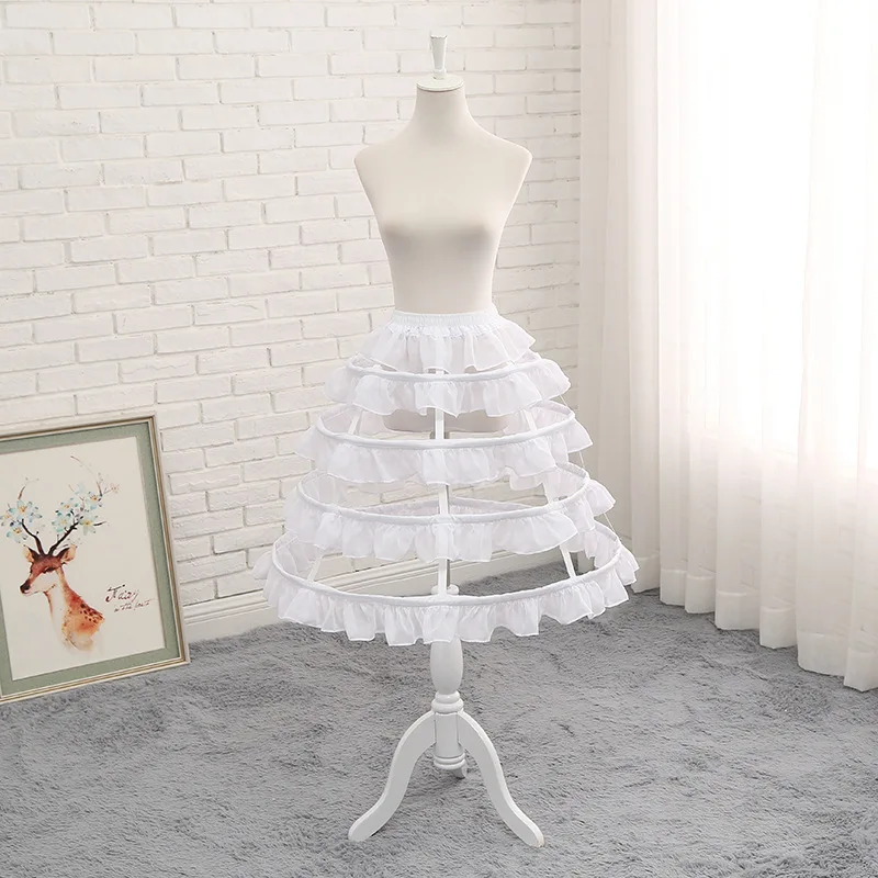 Lolita 4-Layer Bird Cage Support Lolita Fishbone Daily Violence Crinoline Bell-Shaped Support A- line Dress Ruffles