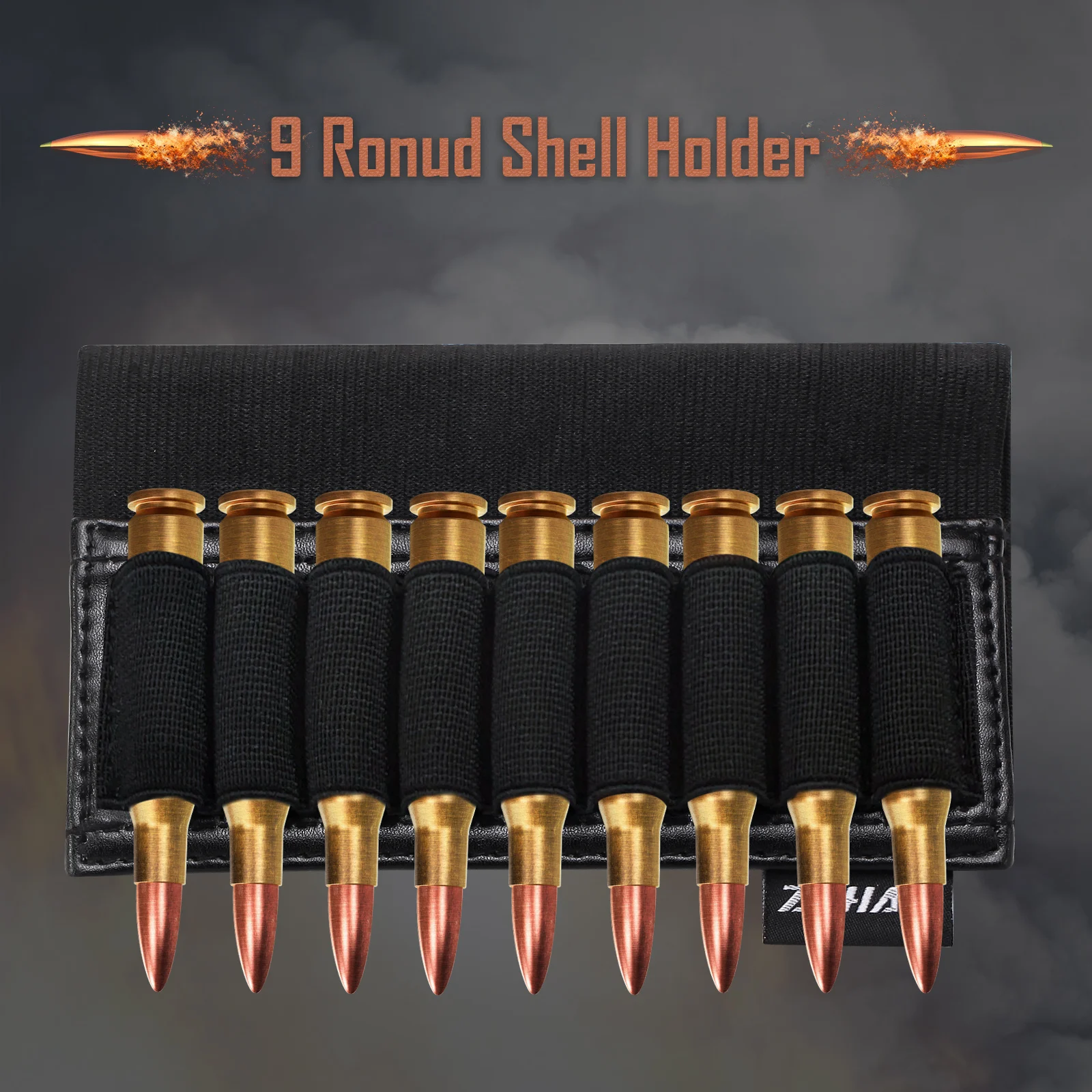 ZOHAN Ammo shell pouch 5/8/9 Rounds Tactical Shotgun Shell cartridge Molle Buttstock Bullet holder for gun Hunting Tactical