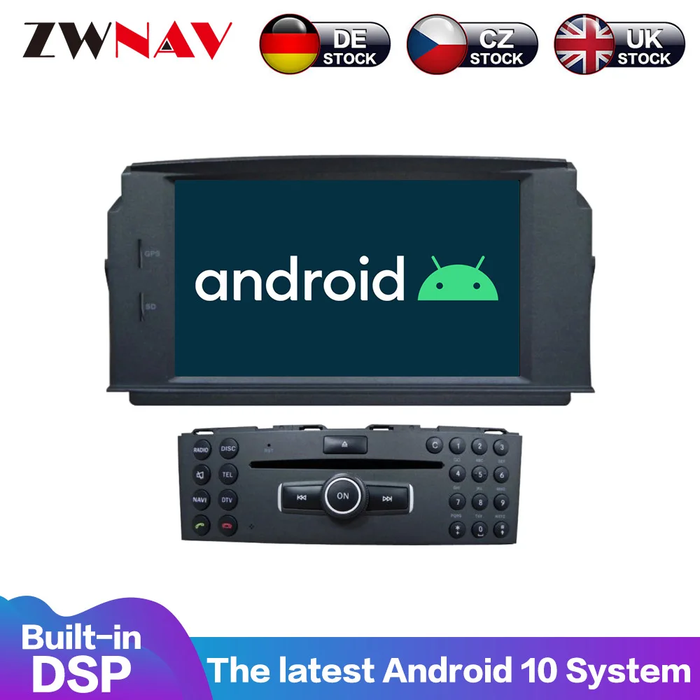 Android 10 4G+64GB Car Gps Multimedia Player For Mercedes Benz W204 C200 C180 2007-2010 GPS Navigation multimedia player dsp