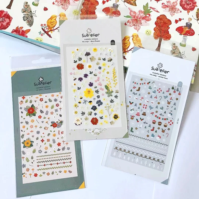 Wholesale Suatelier Nail Stickers Scrapbooking DIY Diary Journal Sticker Korea Photo Album Decoration Accessories Craft Supplies