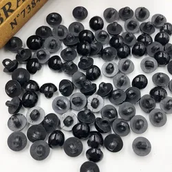 50pcs 13mm Acrylic Mushroom Black Shank Buttons Plastic Decorative Button Negro DIY Sewing Eye For Dolls Toy Eyes PT256