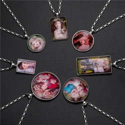 Personalized Gift Custom Photo Stainless Steel Chain Necklace for Women Men's Jewelry Diy Family Name Logo Christmas Wholesale