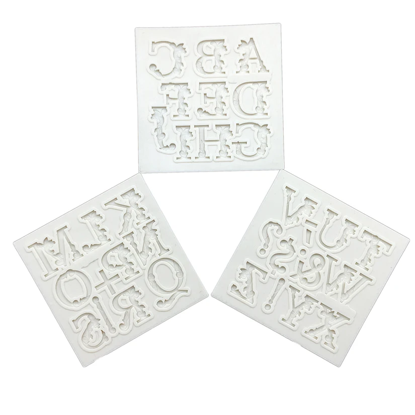 3 pcs/set Alphabet Uppercase Letter Silicone Mold Fondant Cake Decorating Tools Cupcake Chocolate Mold