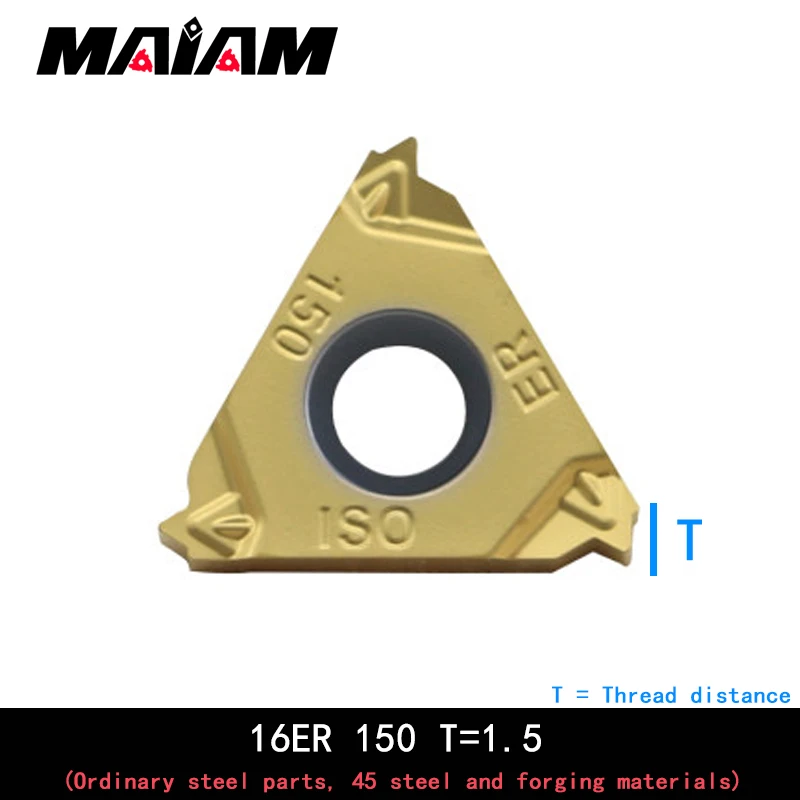 Thread inserts 16ER iso 150 200 250 300 turning tool internal and external screw thread insert for Ordinary steel parts,45 steel