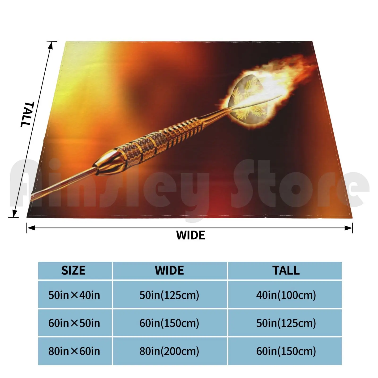 Flaming Dart Blanket For Sofa Bed Travel Fire Wildfire Disaster Hazard Flame Fireball Blaze Bonfire Inferno