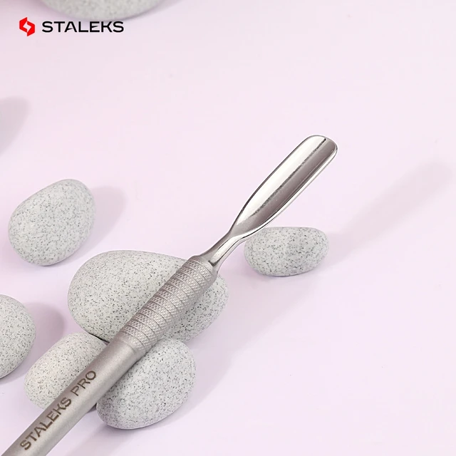 STALEKS PS-50-2 profesjonalny Manicure ze stali nierdzewnej dwustronnie odpychacz do skórek złuszczający Remover Nail Art pielęgnacja narzędzia