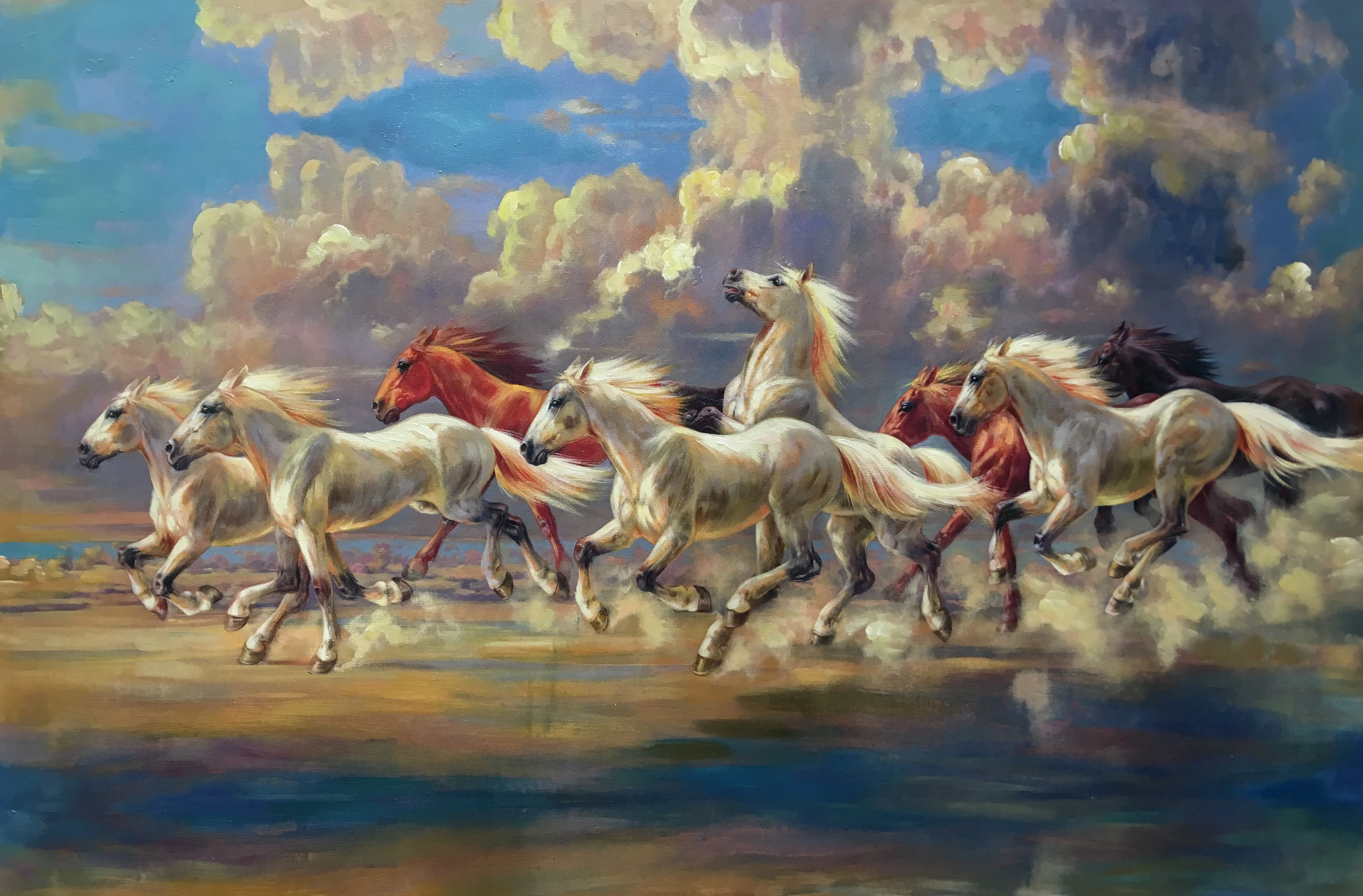 

High Quality Canvas Art Picture Print Painting Animal Horse Oil Painting on Canvas Wall Art Picture Painting for Home Decor