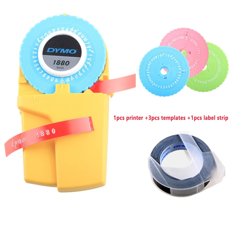 New 9mm 3D DIY Manual Label Maker & 5pcs Label Tapes for Dymo 1880 Embossing Plastic pvc Label Manual Label printer typewritter