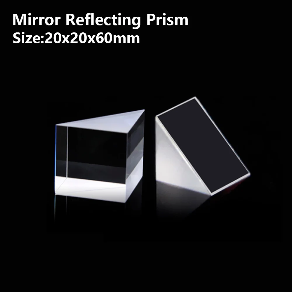 

Mirror Reflecting prism Isosceles right angle optical glass visual angle Detection prism Reflecting slope 90° 20x20x60mm