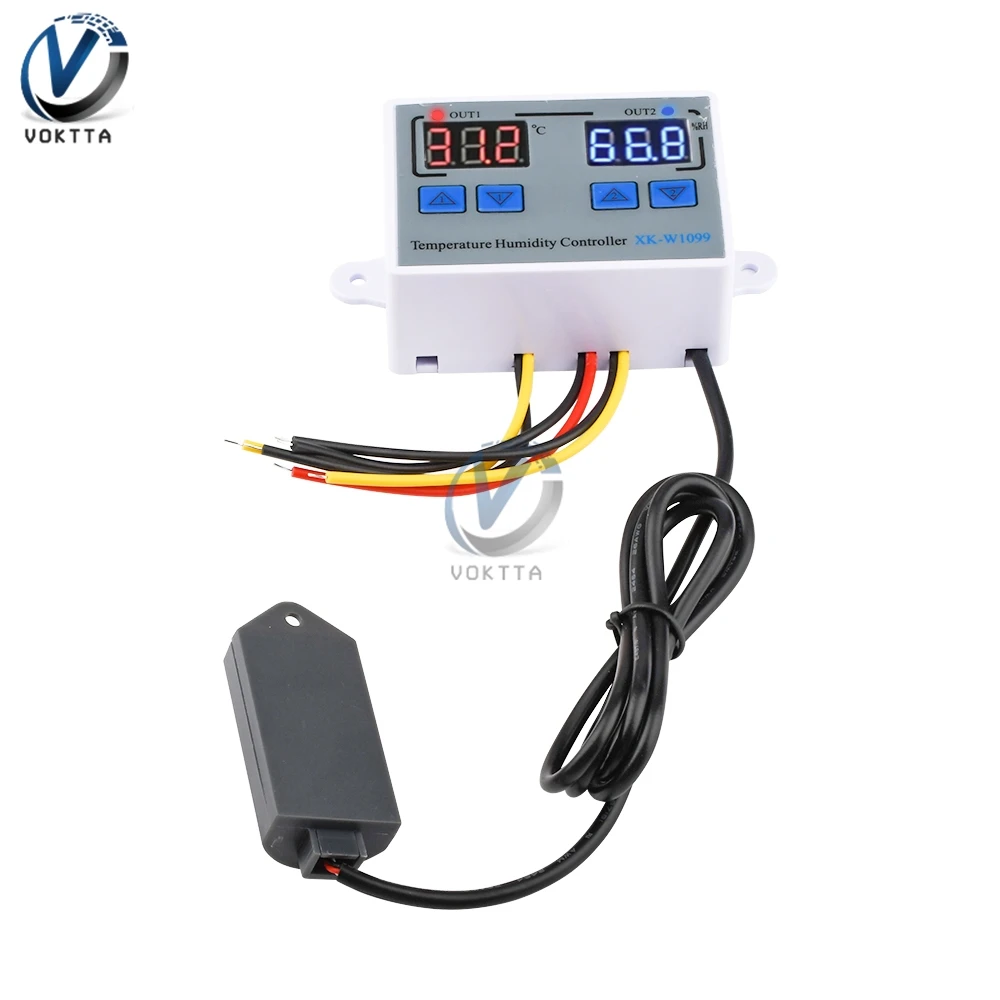 Incubatore del regolatore dell'umidostato del termostato di cc 12V 24V di ca 110-220V del regolatore di umidità di Digital dell'esposizione doppia XK-W1099