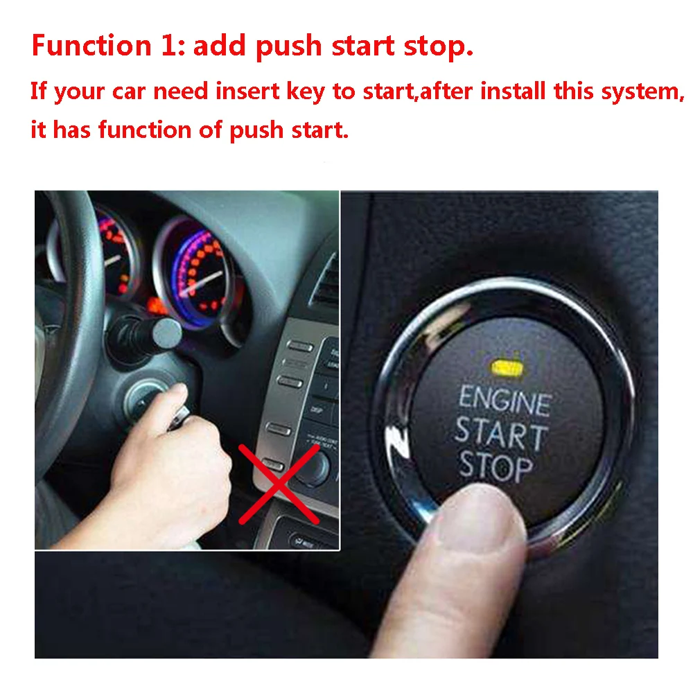 Atualização do carro sistema de arranque remoto, motor Push Start Stop, Auto Keyless Entry, Keyless Go Plug Play para Honda Fit 2014-2018