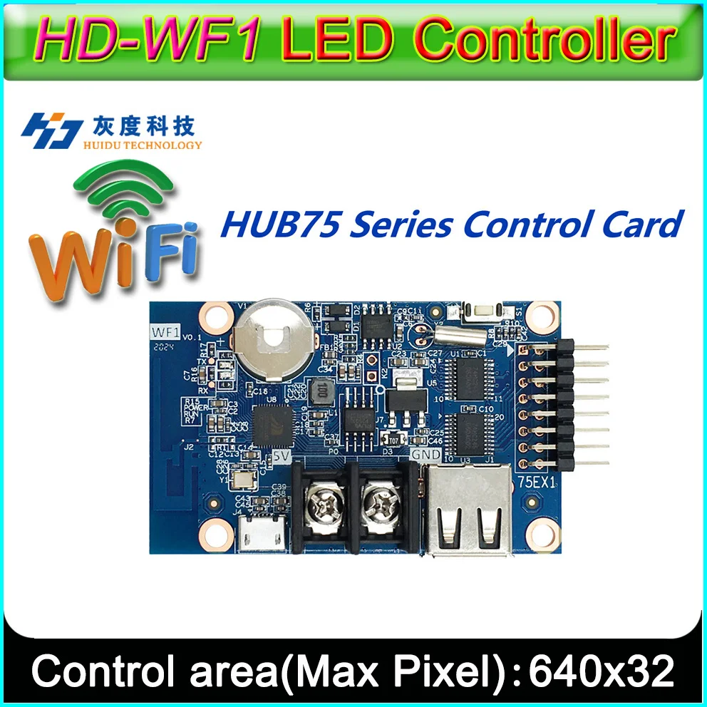 

HD-WF1 HUB75 Full color LED sign control card,Text and picture display control card,Only Support conventional IC,ICN2038S,5020