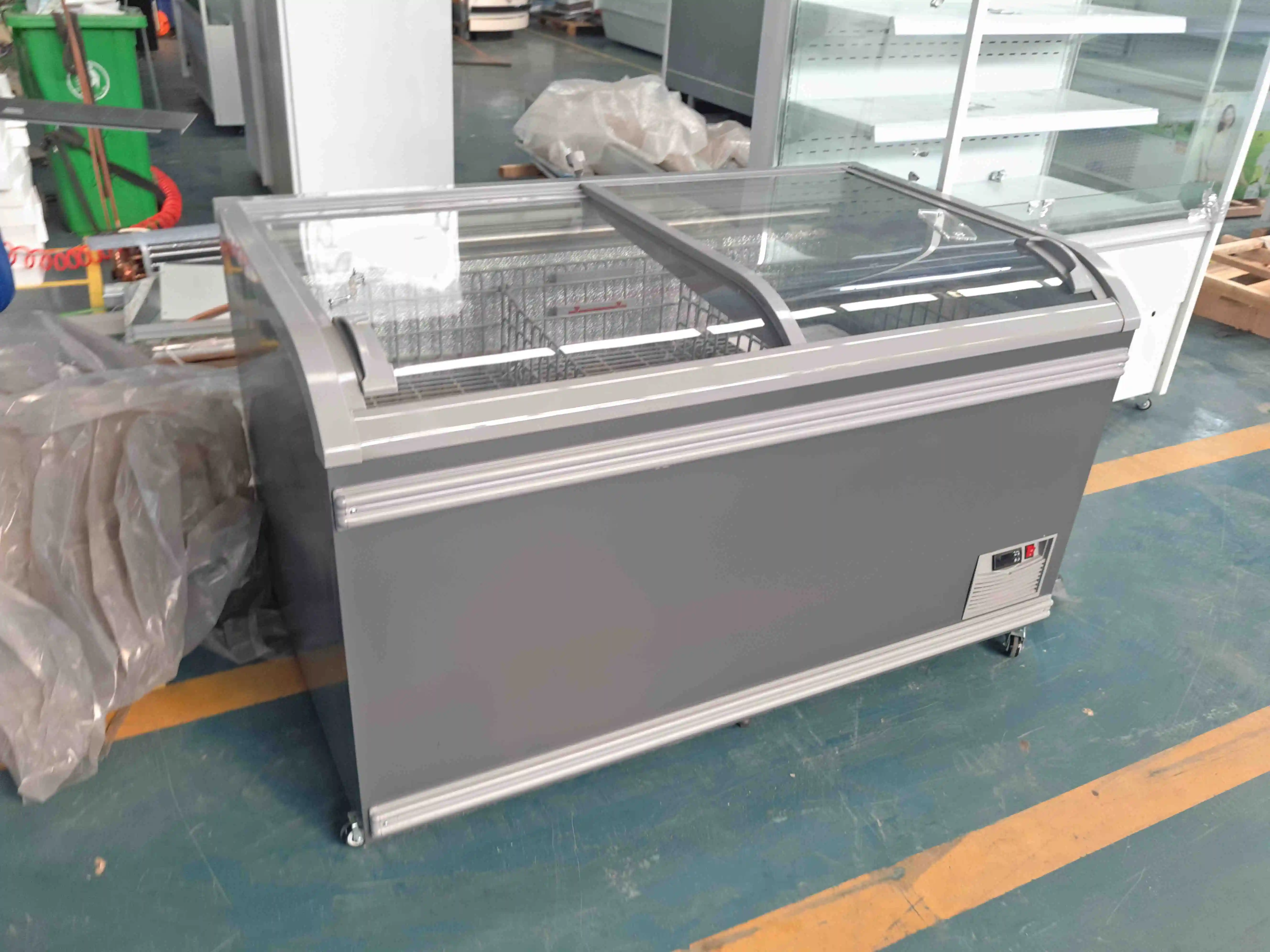 فريزر جزيرة بطول 1.47 متر - ثلاجة سوبر ماركت 18 درجة R404A للأسماك الطازجة