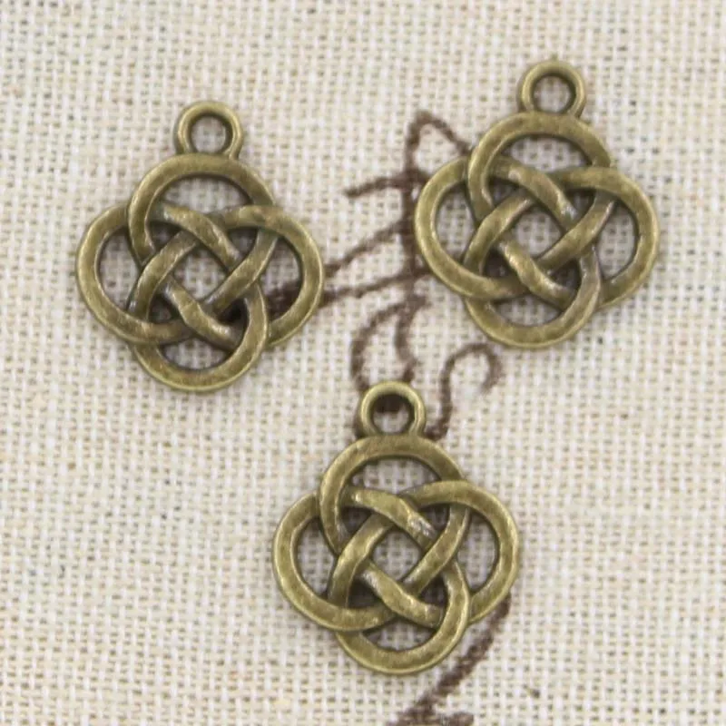 20pcs Charms Irish Knot Amulet Talisman 18x16mm Antique Bronze Silver Color Pendant DIY Making Finding Handmade Tibetan Jewelry