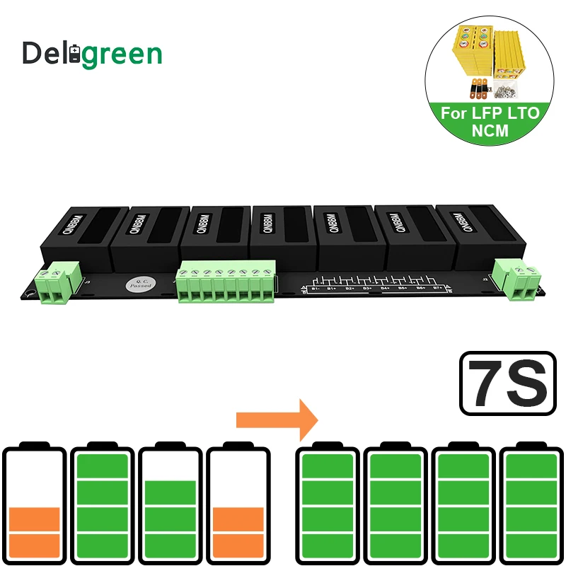 QNBBM 7S 15V 24V Battery  Active Balancer BMS for LIFEPO4,LTO,Polymer ,LMO,LI NCM LI-ion battery 18650 DIY Pack