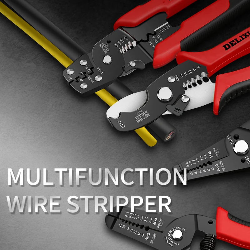 Multifunctional TAB Terminal Crimping Plier Tools Cable Wire Stripper Cutter Crimper Automatic Plier