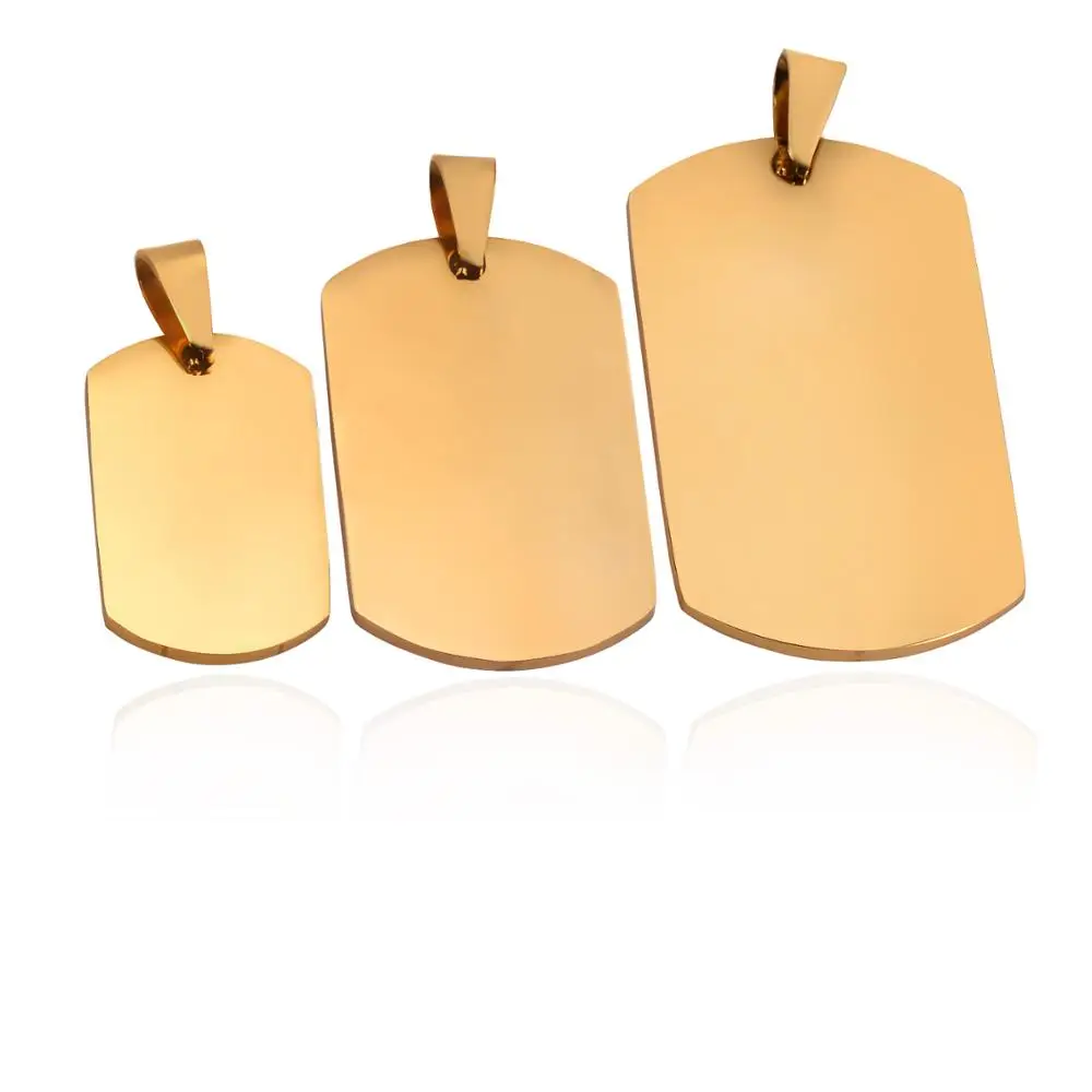 10 pcs  Stainless Steel Military Army Style ID Blank Dog Tags Pendant Rectangle Necklace Jewelry Accessories Dropship