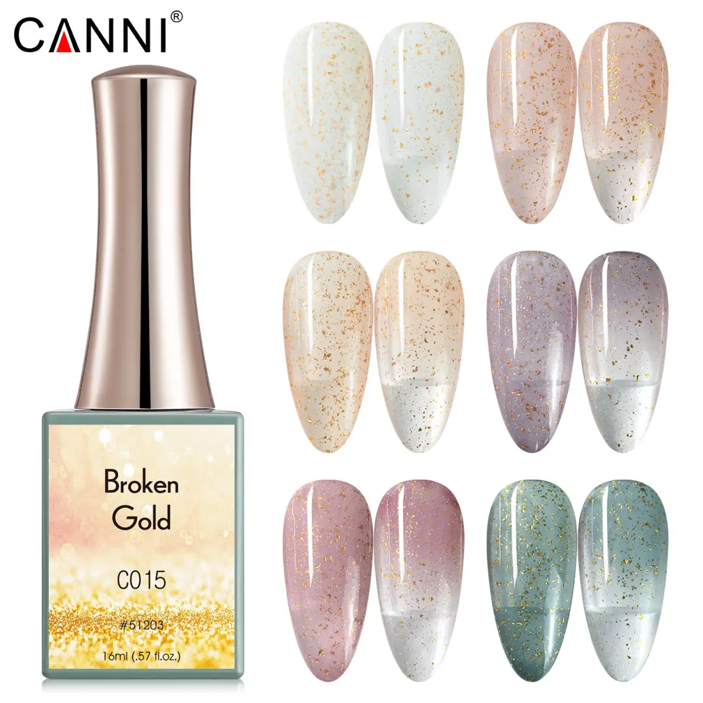 CANNI 16ml Sparkle Diamond Cat Eye White Color Series Milky White Gorgeous Color Full Coverage Venalisa Pink Nude Semi Permanent