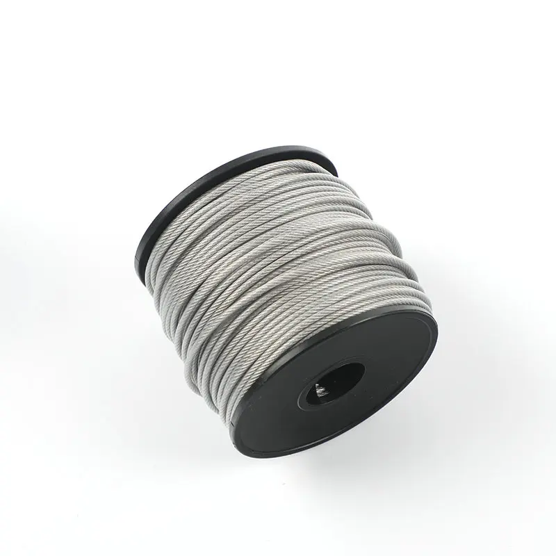 20 Meters Wear-proof Transparent NYLON Coating Stainless Steel 304 7X7 Wire Rope Cable 2MM and 4MM Diameter