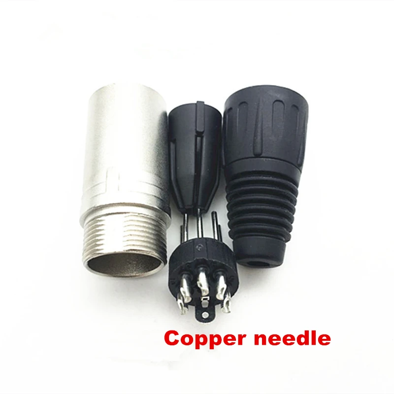 1pcs 고품질 4 핀 5Pin 구리 바늘 실버 도금 오디오 XLR 어댑터 여성/남성 5 콜 마이크 커넥터 플러그 어댑터