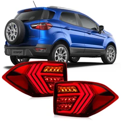 Red LED Rear Tail Light Assembly for Ford EcoSport 2013-2022 Stop Brake Lamp with Dynamic Turn Signal