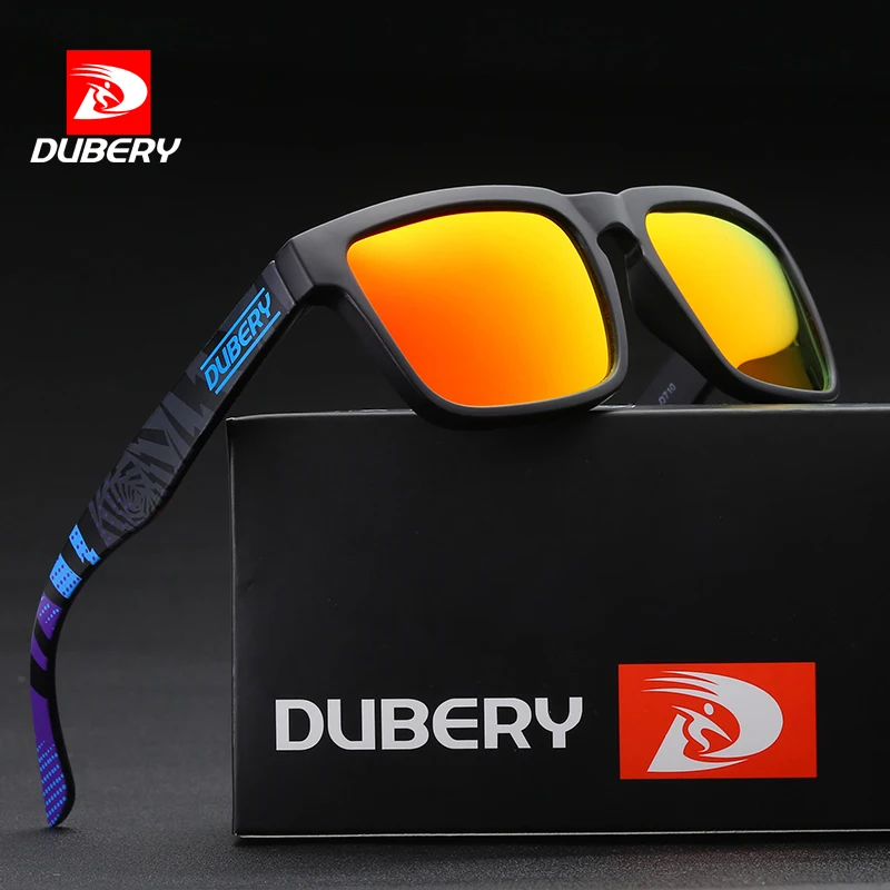 DUBERY Vintage Sunglasses Polarized Men's Sun Glasses For Men Driving Black Square Oculos Male 11 Colors Model UV400 710