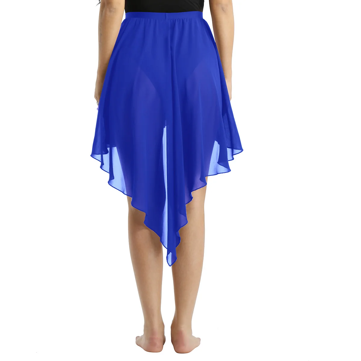 Tiaobug Vrouwen Dames-Side Dip Asymmetrische Chiffon Rok Ballet Dansvoorstelling Volwassen Kostuum Dans Rok